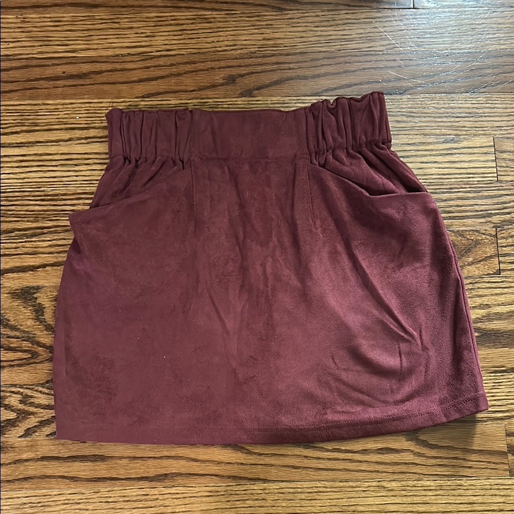 HYFVE Red Ruched Mini Pencil Skirt